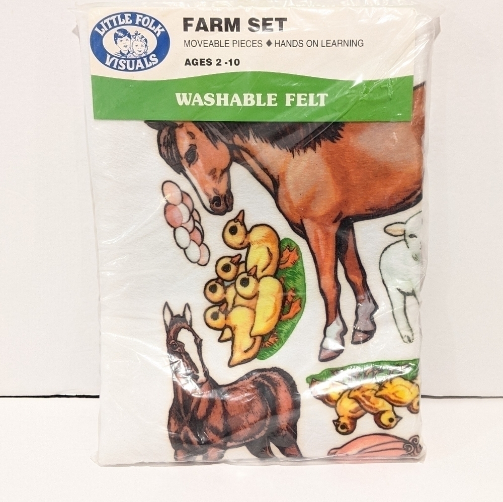 Vintage NWT Little Folk Visuals Felt Farm Set #LF817